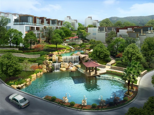 沈陽戶外景觀設(shè)計(jì)公司，沈陽園林庭院設(shè)計(jì)效果圖「新中式」